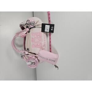 Juicy Couture UK Twig Dogs Medium Double Handle Bag in Beige and Pink Velour NWT
